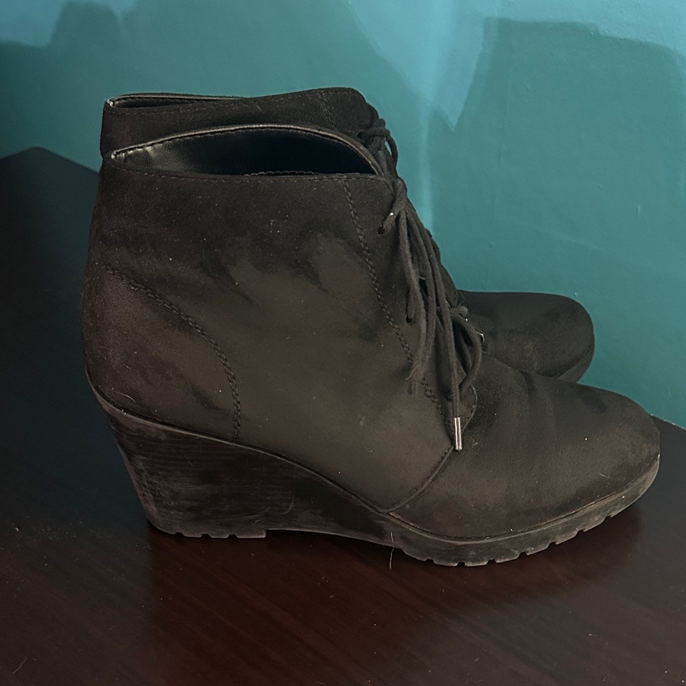 Elegant Black Women's Wedge Ankle Boots